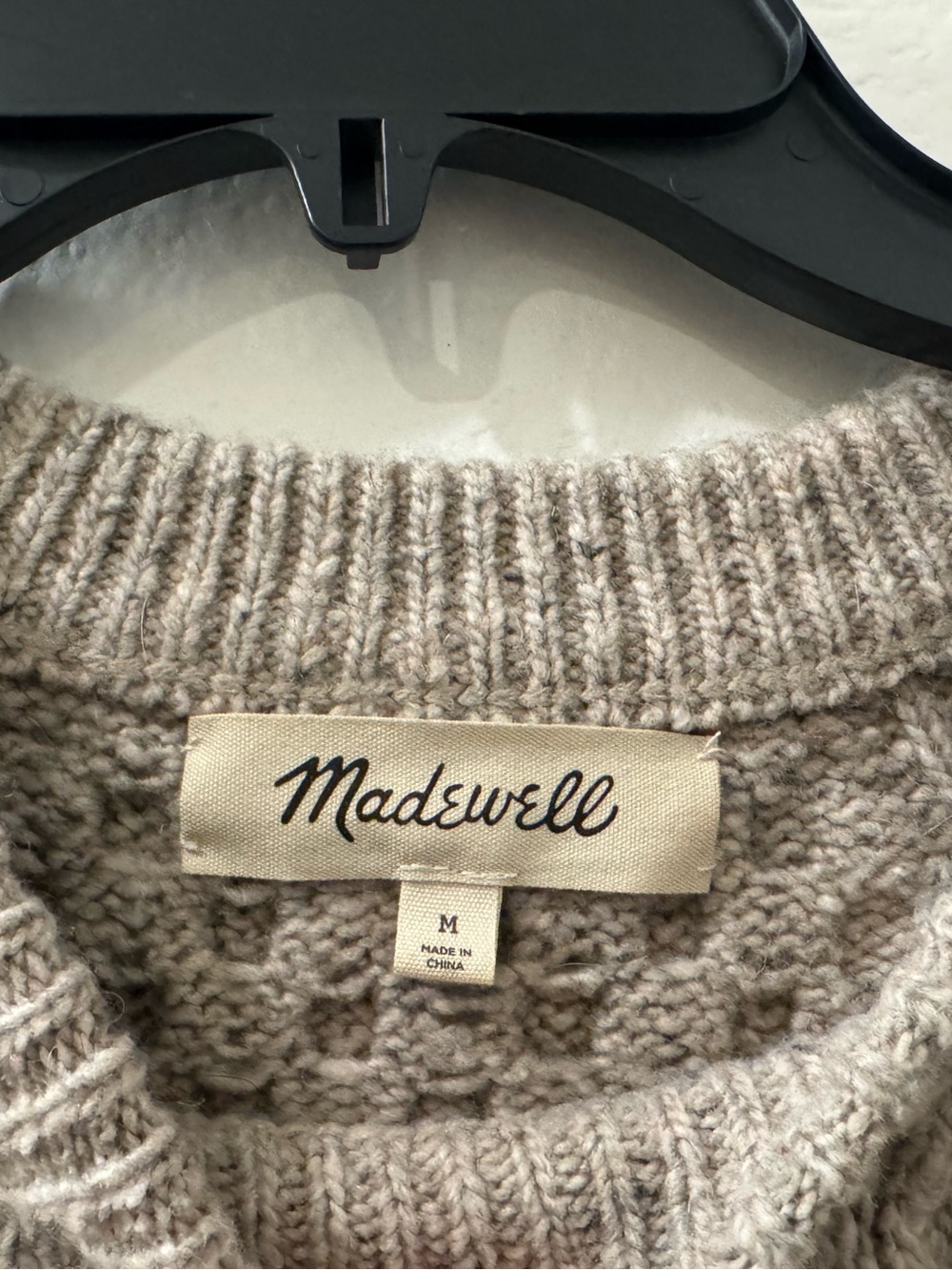 Madewell Cableknit Sweater - Tan barley - Size M - Picture 5 of 8
